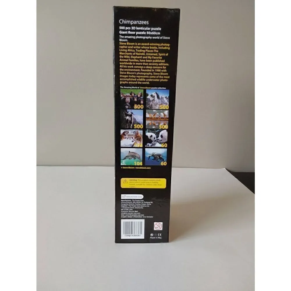 Steve Bloom 3D Lenticular Puzzle Chimpanzee 500 pc